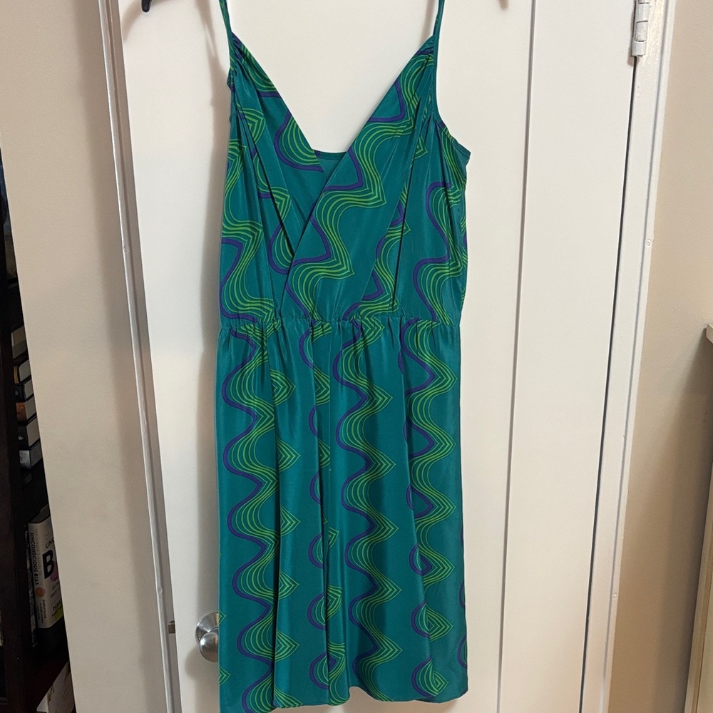 Amanda Uprichard Teal and Green Mini Dress